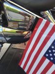Our frame cover under the American flag